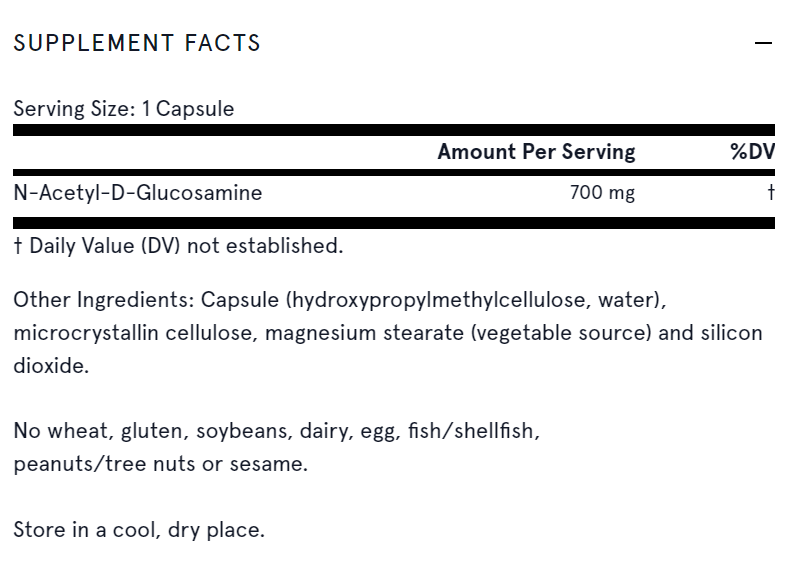N-Acetyl Glucosamine NAG (700 mg) - 120 capsules