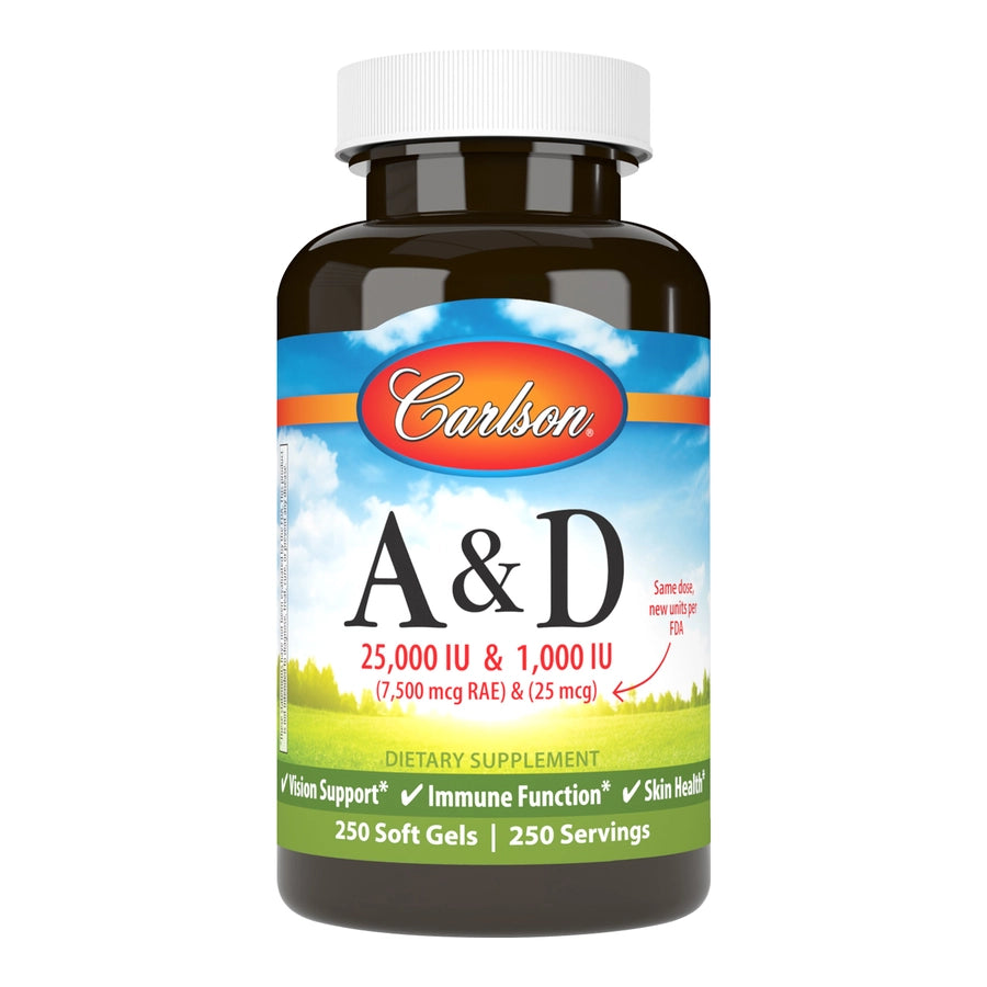 Vitamins A & D3 (25,000 + 1,000 IU) - 250 softgels