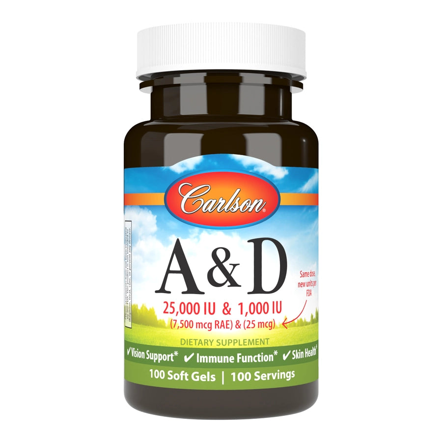 Vitamins A & D3 (25,000 + 1,000 IU) - 100 softgels