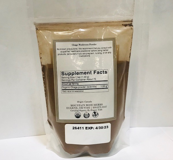 Organic Chaga Mushroom Powder - 4 oz