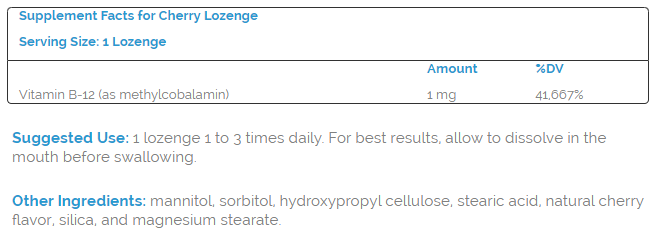 MethylCobalamin Vitamin B12 (1000 mcg) - 120 Lozenges