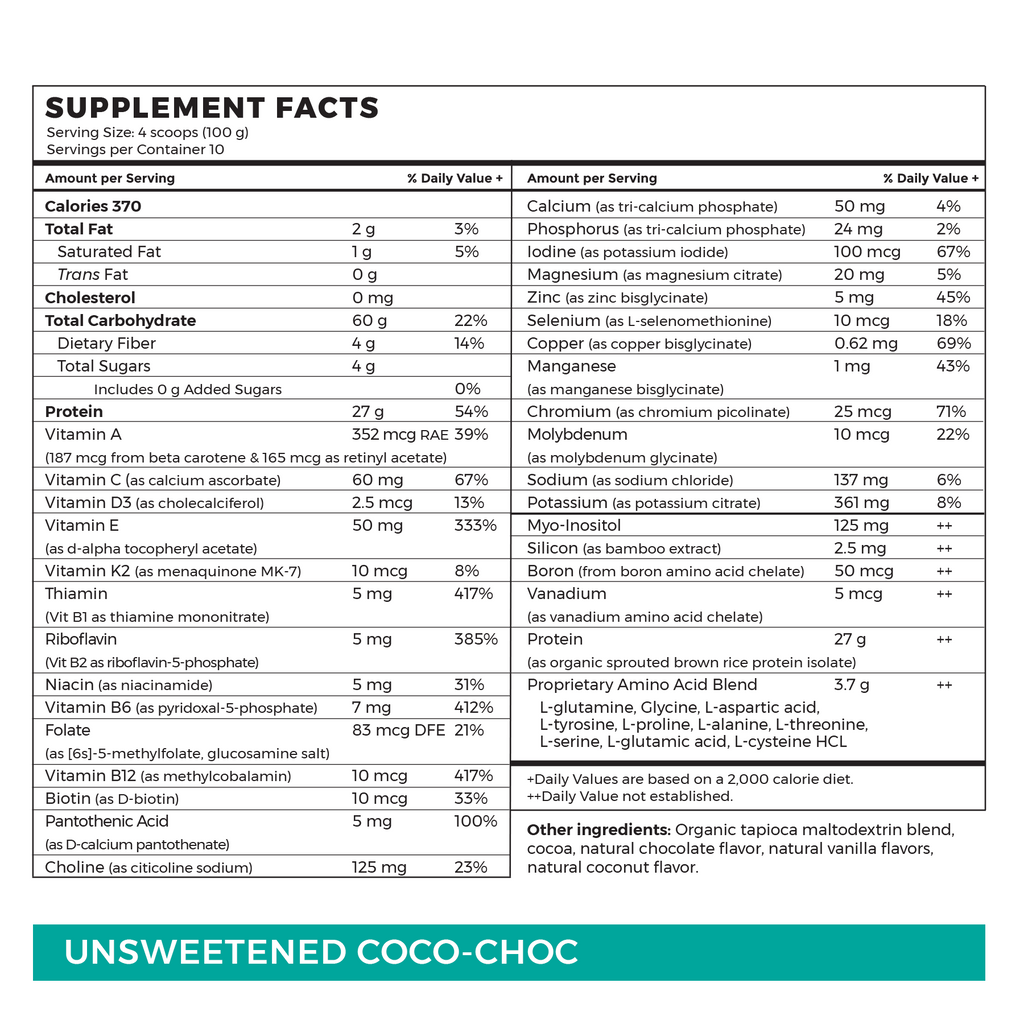 Absorb Plus VEGAN Unsweetened Coco-Choc - 10 Servings (2.2 lbs)