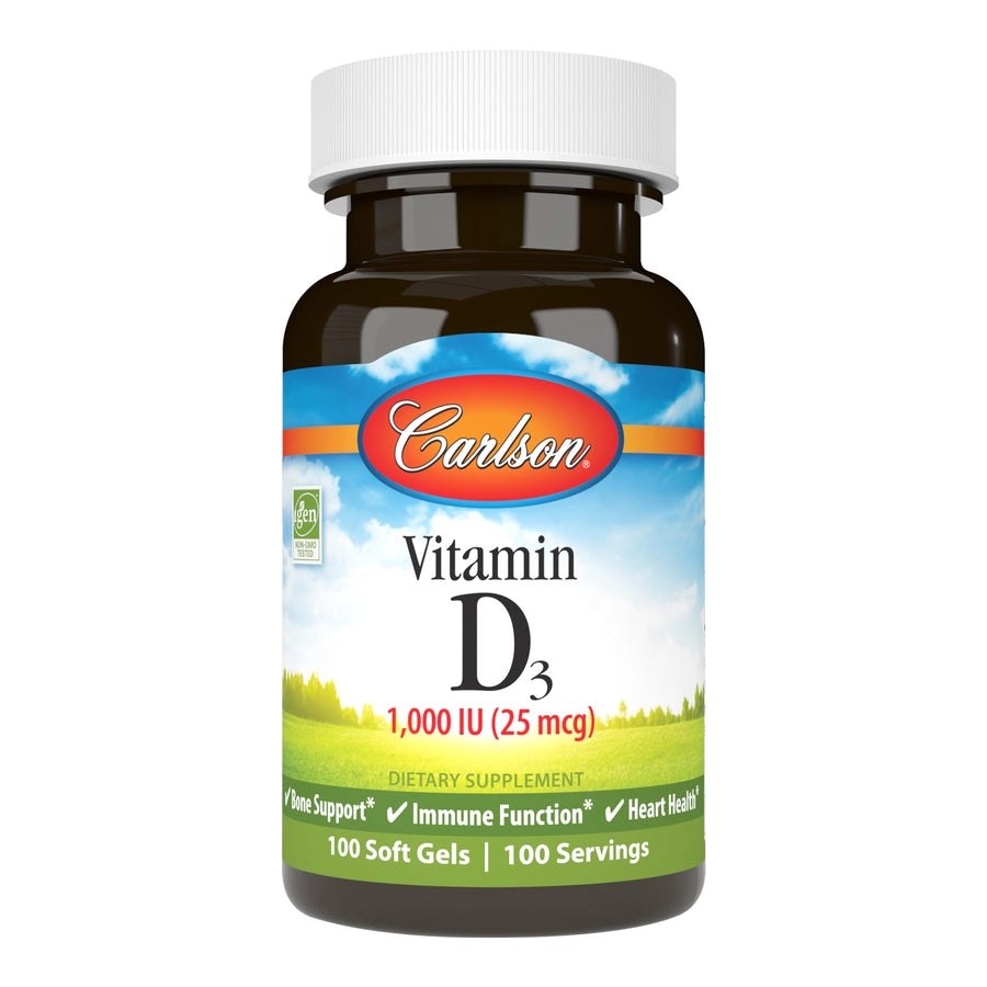 Vitamin D3 1,000 IU (25 mcg) - 100 soft gels